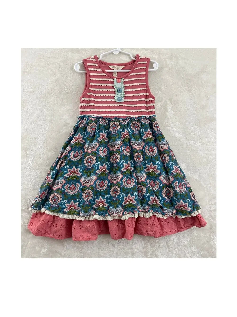 Matilda Jane Enchanted Garden Covington Dress 6 Girls Ruffle